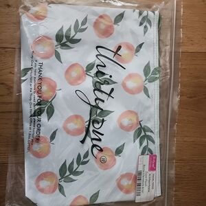 Thirty-One Peach and Leaf Pattern Pouch